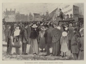 Der Ingenieurstreit, Demonstration auf dem Eelbrook Common, Fulham